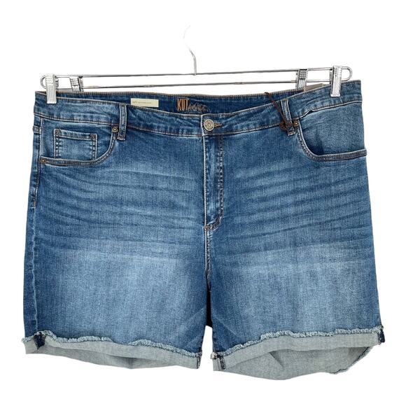 Kut from the Kloth shorts Katy boyfriend cuffed blue size 24W - Picture 1 of 5